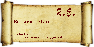 Reisner Edvin névjegykártya